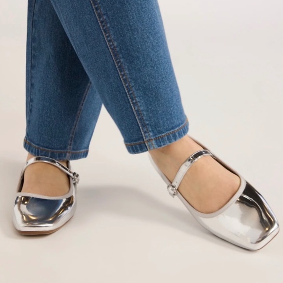 Scoop NYC Shoes - Scoop NYC Silver Mary Jane Flats